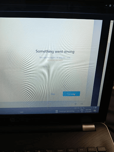 OOBE Keyboard Error
